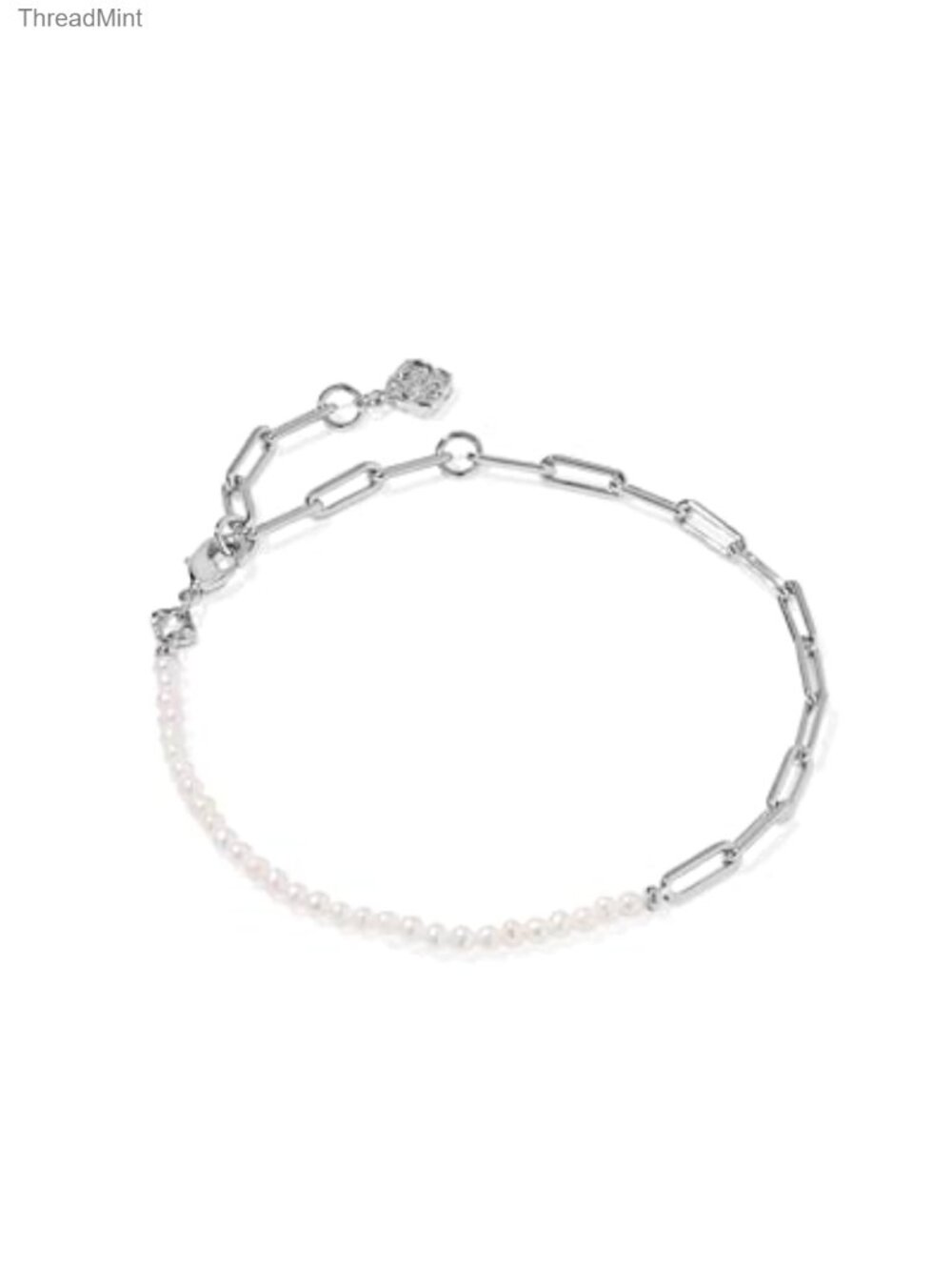 Half Chain Freshwater Cultured Pearl Link Bracelet